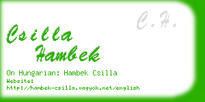 csilla hambek business card